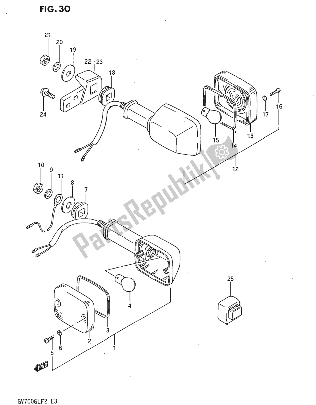 Tutte le parti per il Indicatore Di Direzione del Suzuki GV 700 Madura 1985