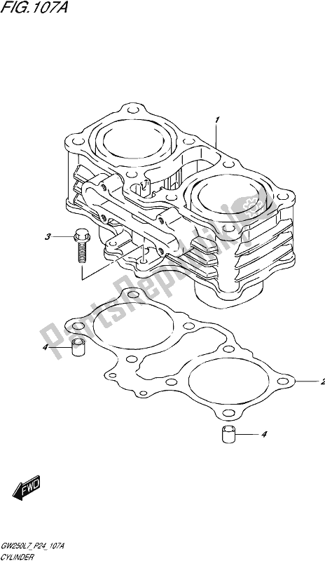 Alle onderdelen voor de Cilinder van de Suzuki GW 250 2017