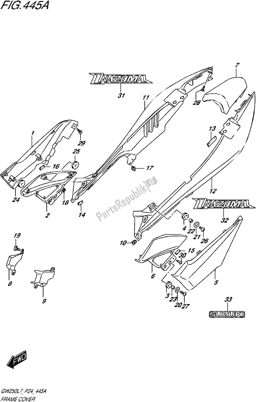 Todas las partes para Frame Cover (gw250l7 P24) de Suzuki GW 250 2017