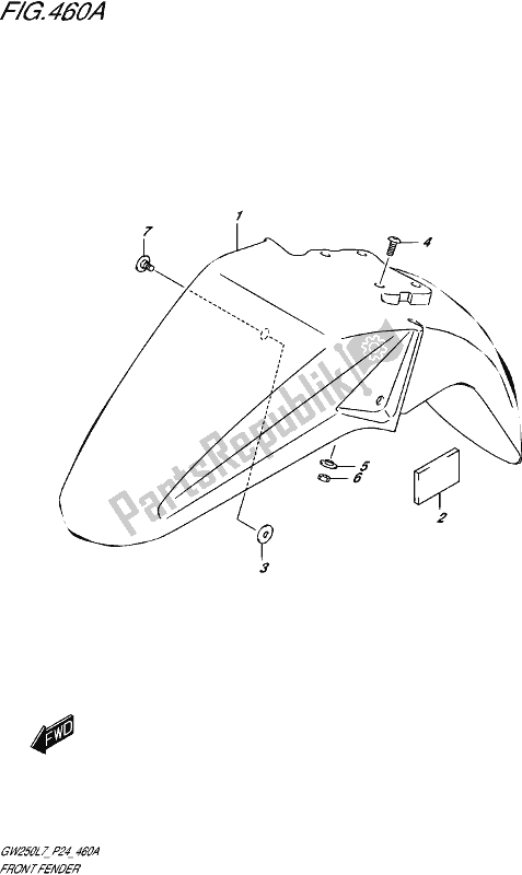 Todas las partes para Front Fender (gw250l7 P24) de Suzuki GW 250 2017