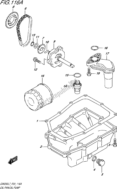 Toutes les pièces pour le Oil Pan/oil Pump du Suzuki GW 250 2017