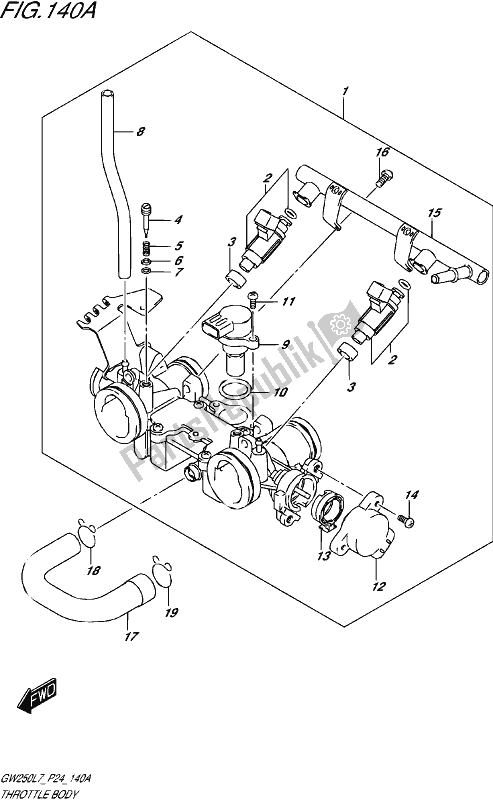Tutte le parti per il Corpo Farfallato del Suzuki GW 250 2017