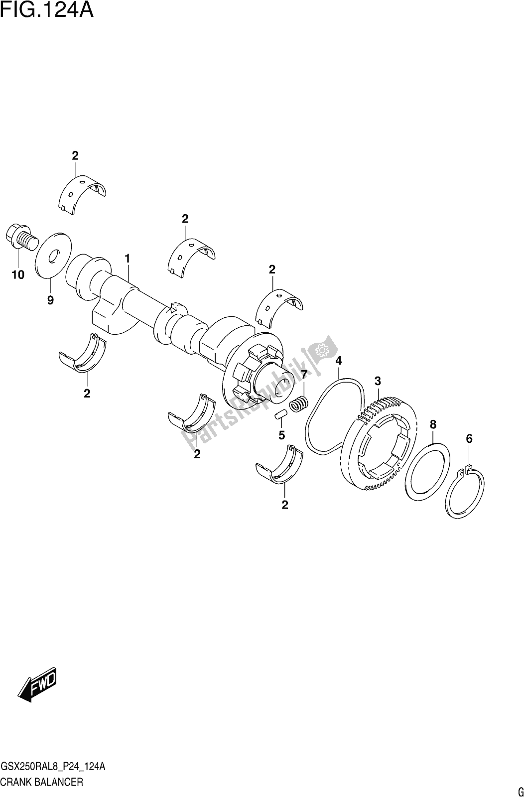 Todas las partes para Fig. 124a Crank Balancer de Suzuki GW 250 RA 2018