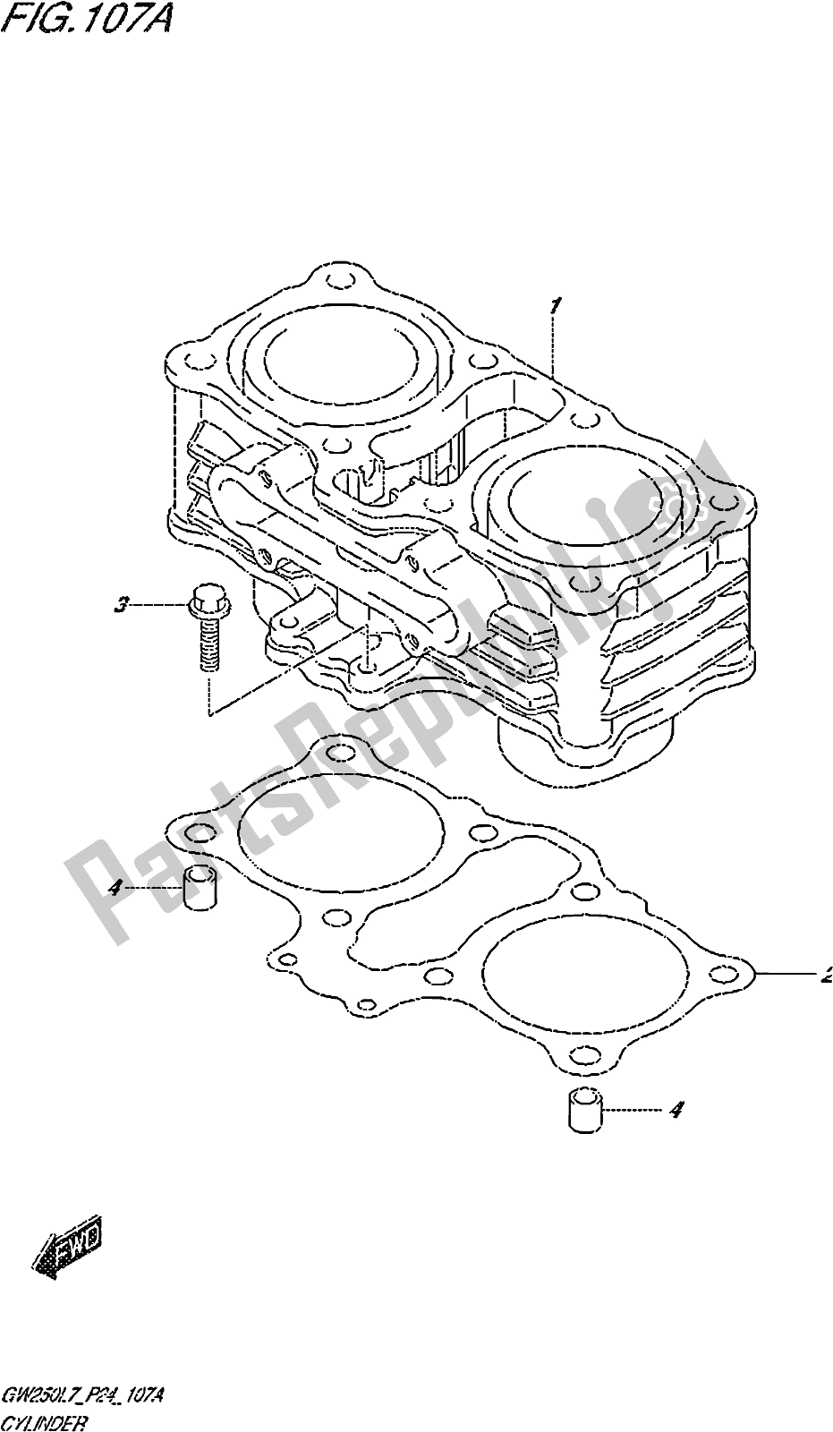 Wszystkie części do Fig. 107a Cylinder Suzuki GW 250Z 2017