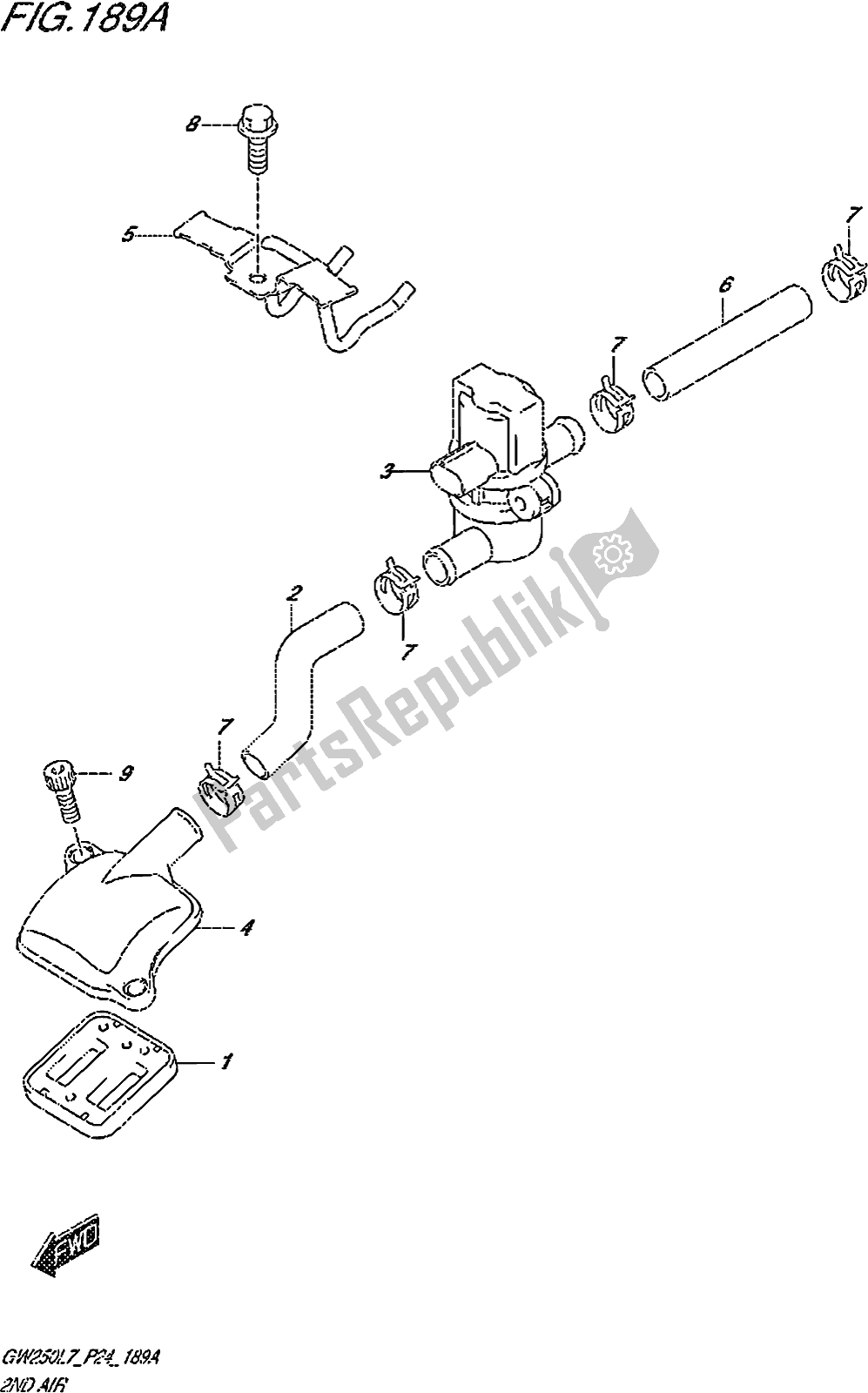 Tutte le parti per il Fig. 189a 2nd Air del Suzuki GW 250Z 2017