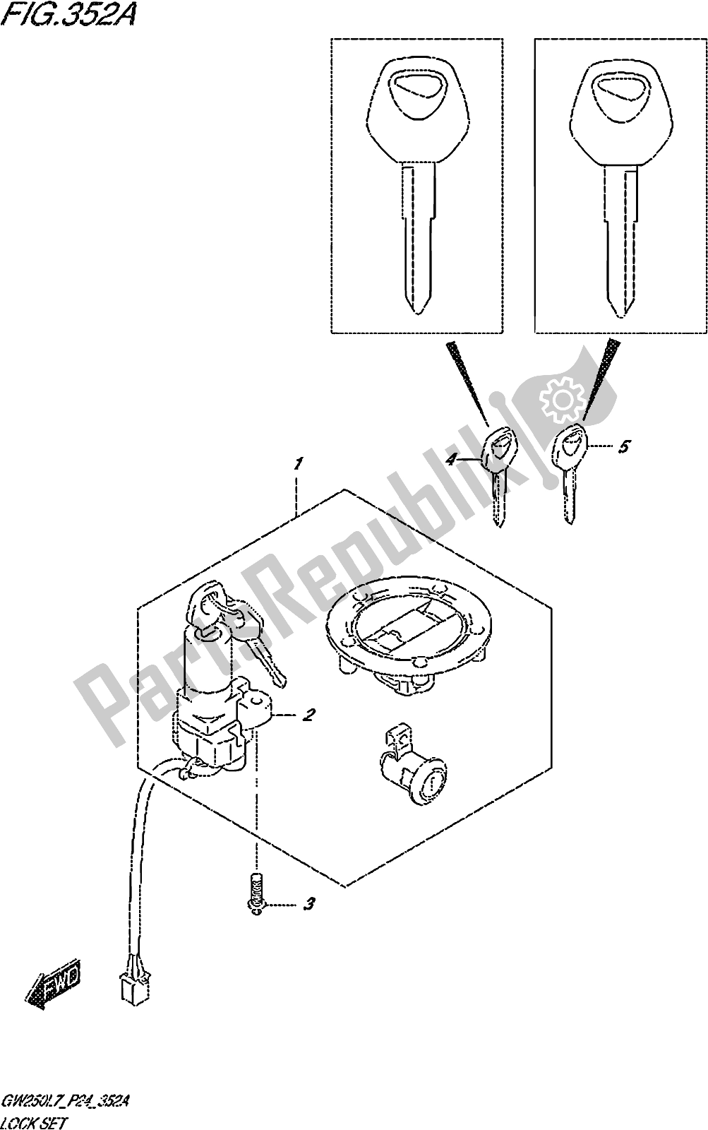 Toutes les pièces pour le Fig. 352a Lock Set du Suzuki GW 250Z 2017