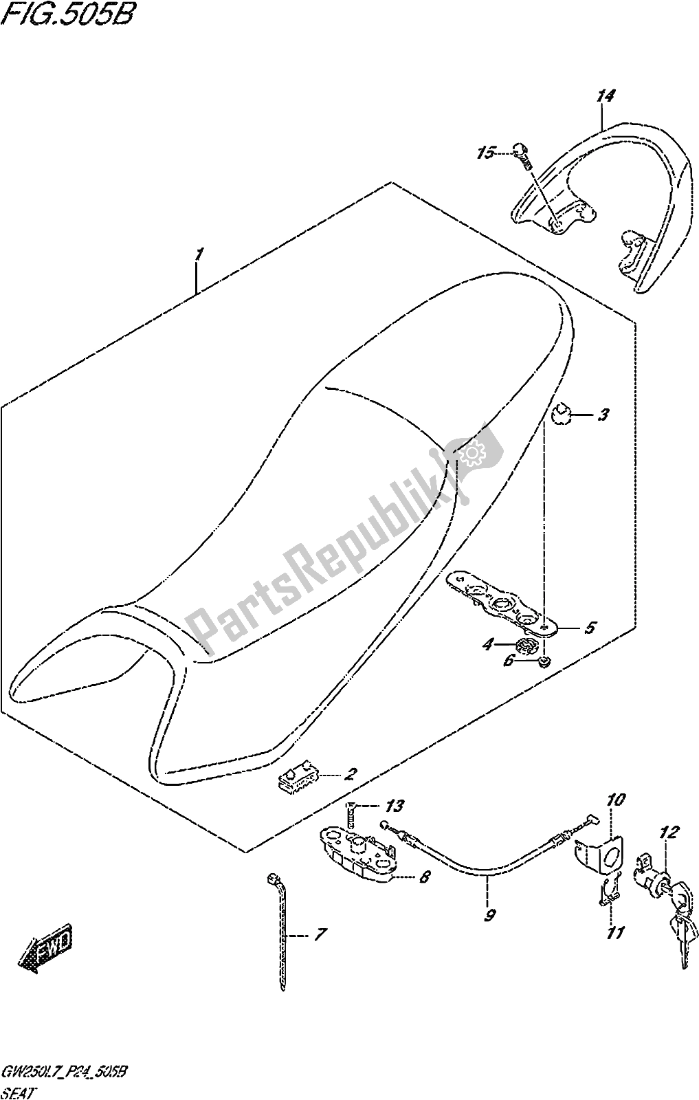 Todas las partes para Fig. 505b Seat (gw250zl7 P24) de Suzuki GW 250Z 2017