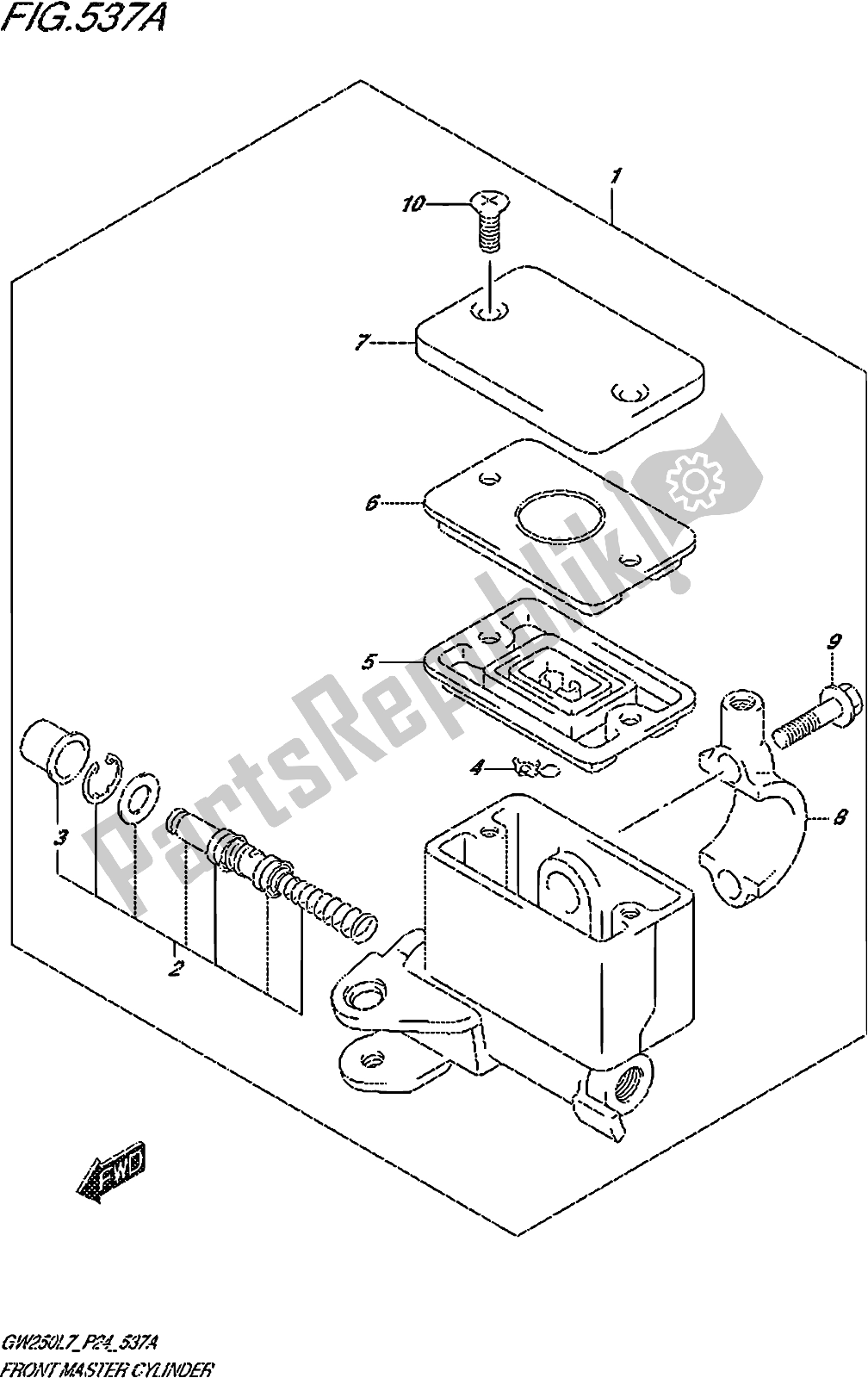 Wszystkie części do Fig. 537a Front Master Cylinder Suzuki GW 250Z 2017