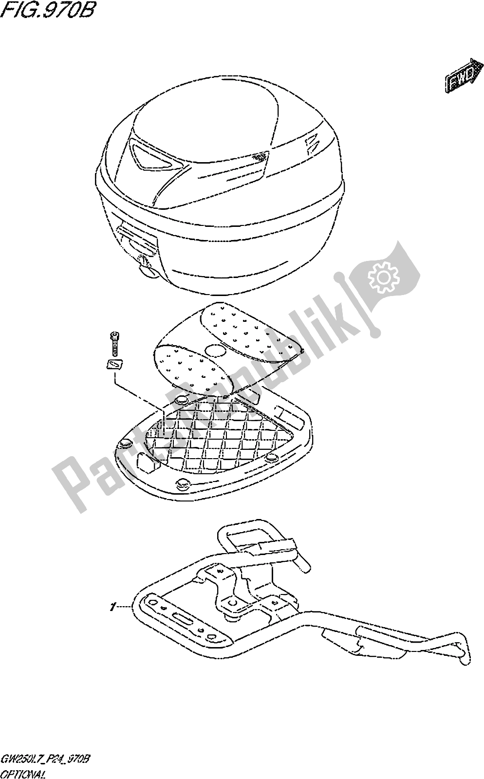 Tutte le parti per il Fig. 970b Optional (rear Carrier) del Suzuki GW 250Z 2017