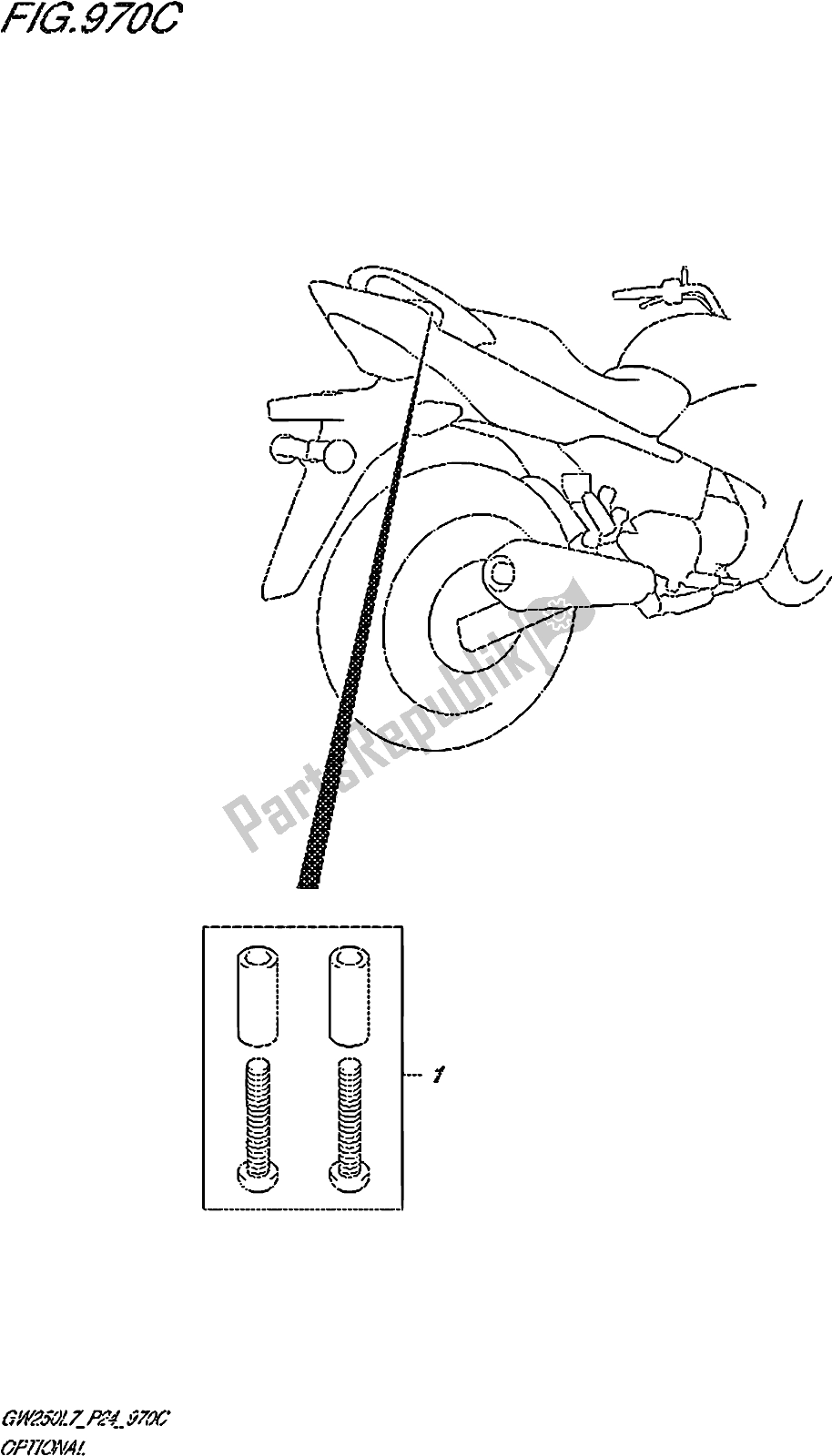 Wszystkie części do Fig. 970c Optional (hook Set Pillion Handle) Suzuki GW 250Z 2017