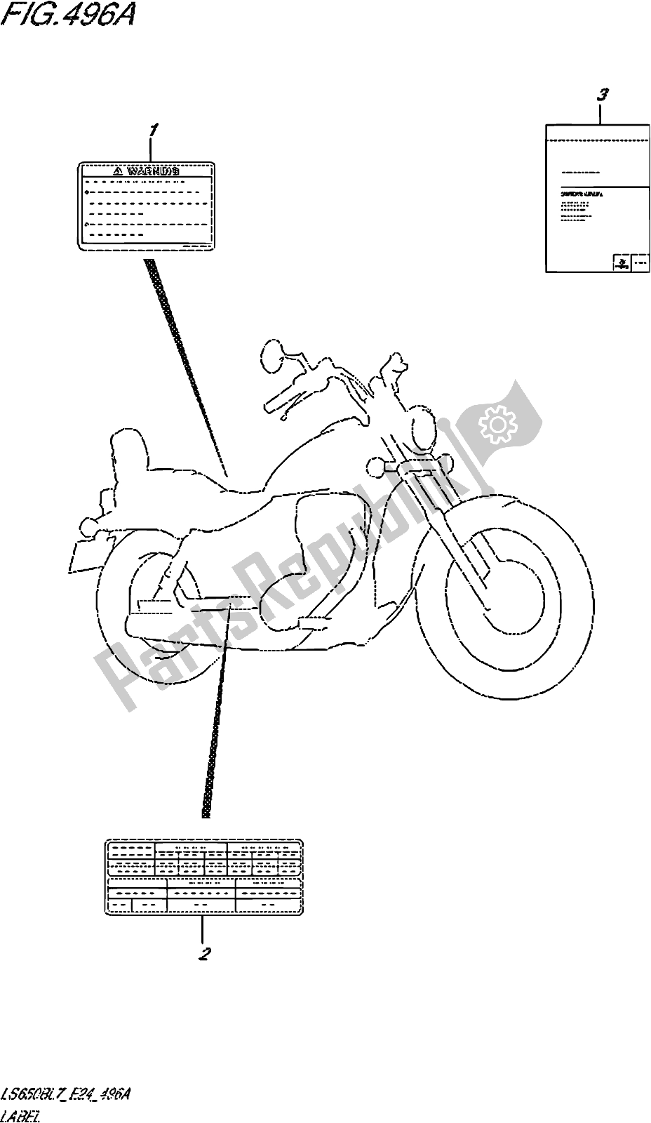 All parts for the Fig. 496a Label of the Suzuki LS 650B 2017