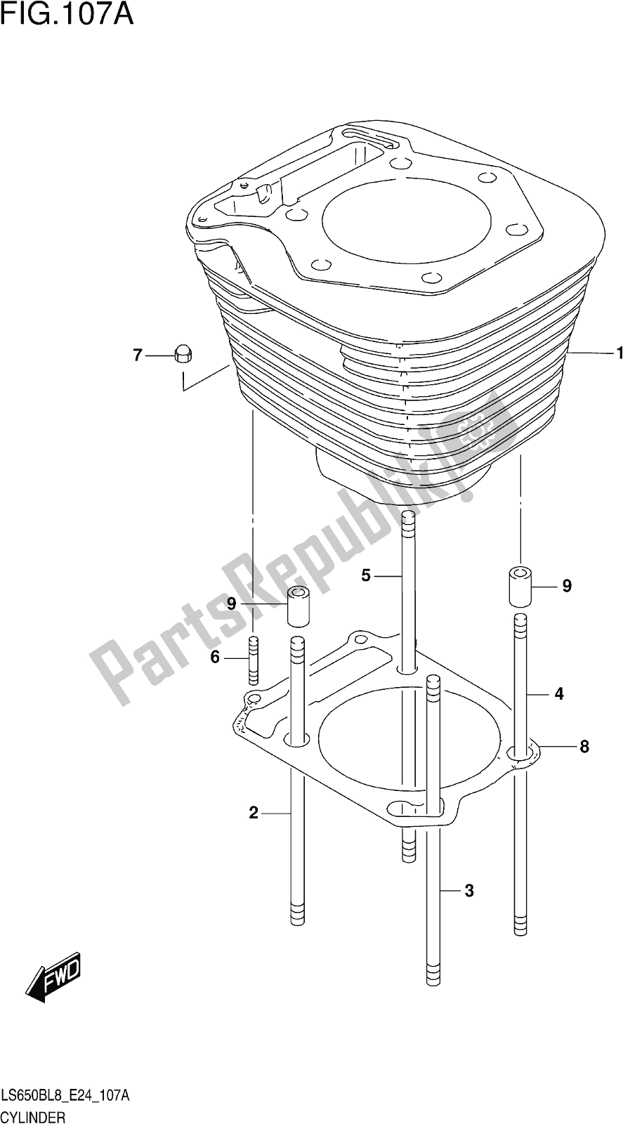 Todas las partes para Fig. 107a Cylinder de Suzuki LS 650B 2018