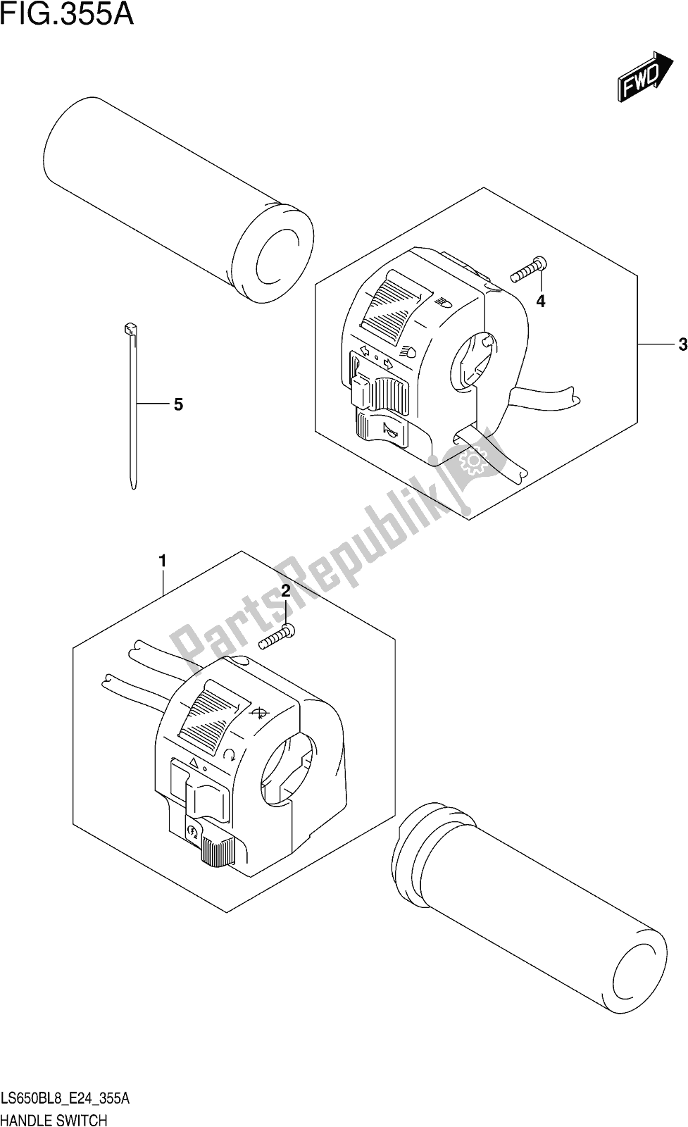 Todas las partes para Fig. 355a Handle Switch de Suzuki LS 650B 2018