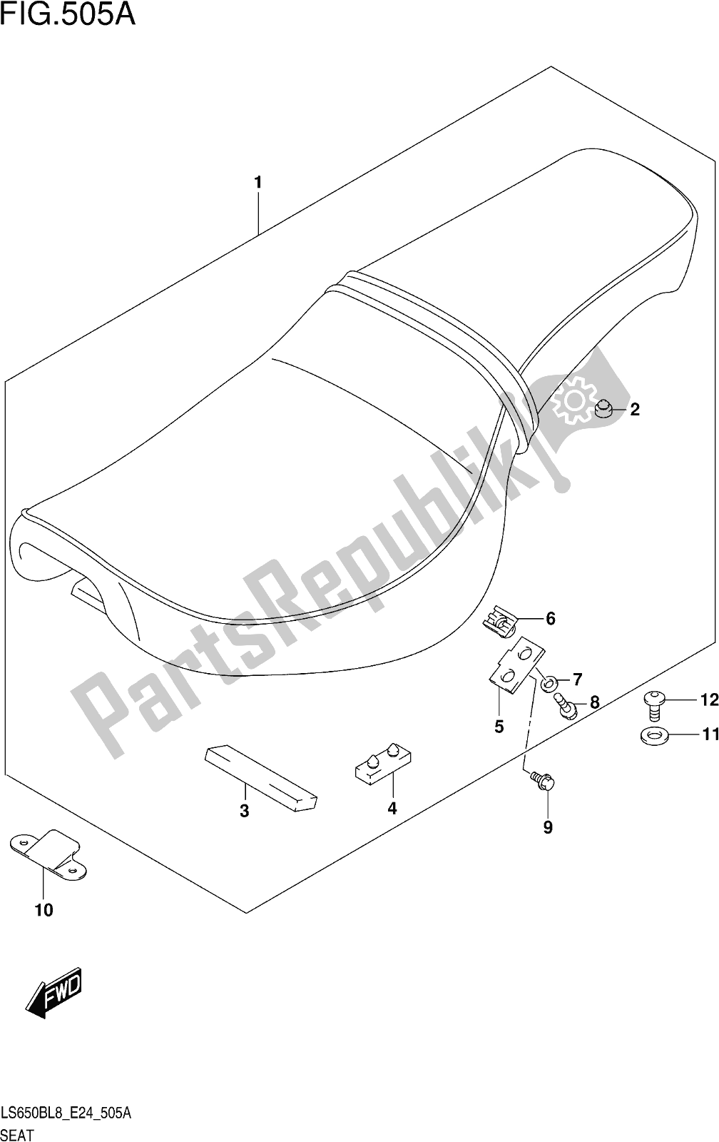 All parts for the Fig. 505a Seat of the Suzuki LS 650B 2018