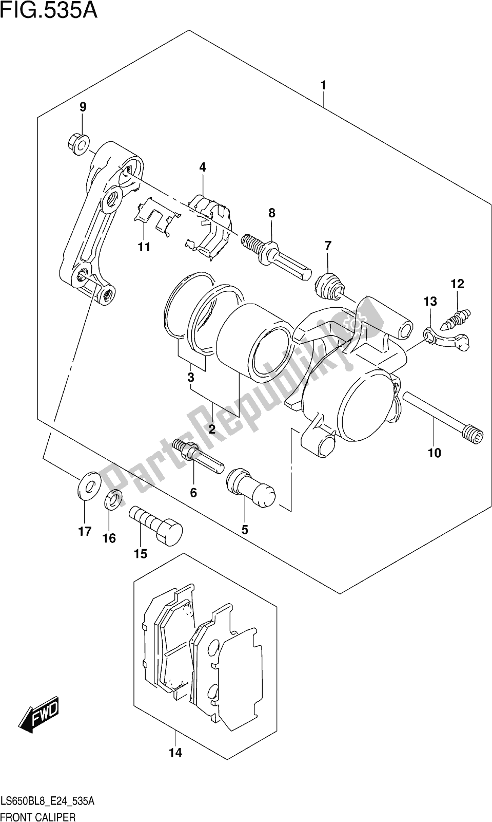 Todas las partes para Fig. 535a Front Caliper de Suzuki LS 650B 2018