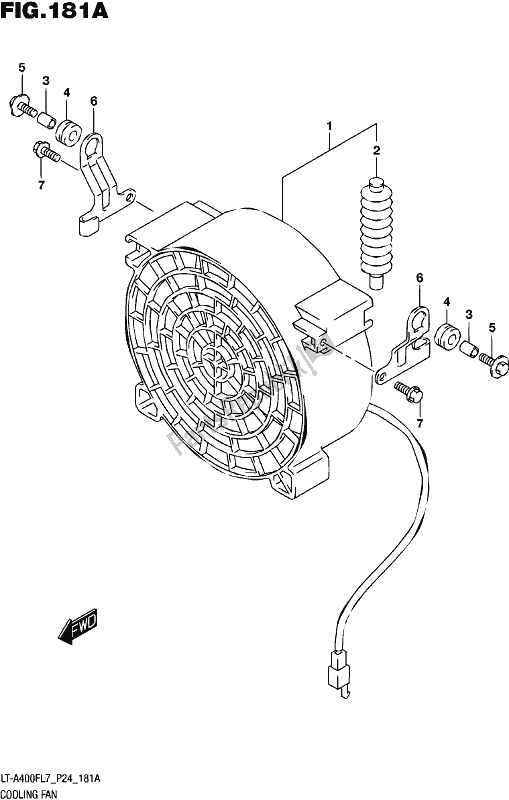 Alle onderdelen voor de Koelventilator van de Suzuki LT-A 400F 2017