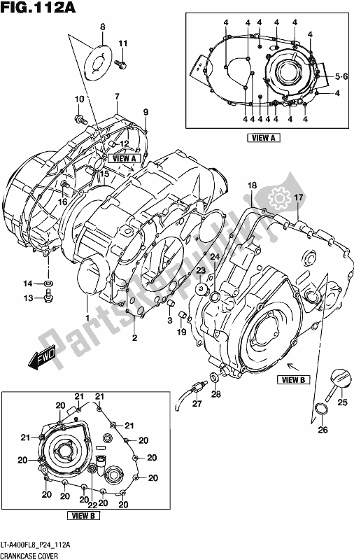 Tutte le parti per il Coperchio Del Carter del Suzuki LT-A 400F 2018