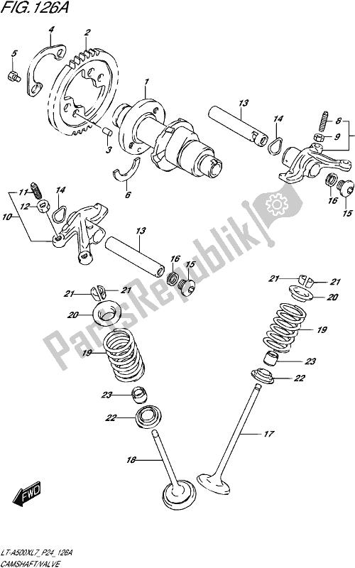 All parts for the Camshaft/valve of the Suzuki LT-A 500X 2017