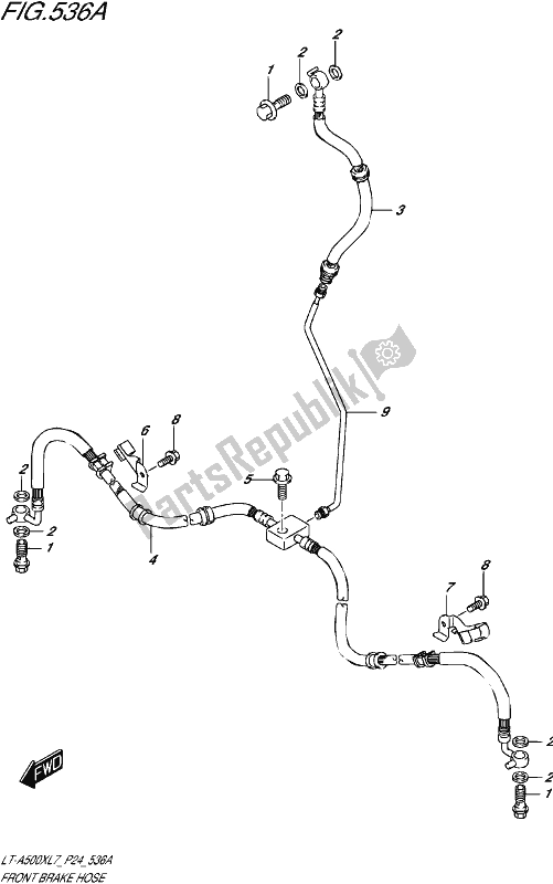 All parts for the Front Brake Hose of the Suzuki LT-A 500X 2017