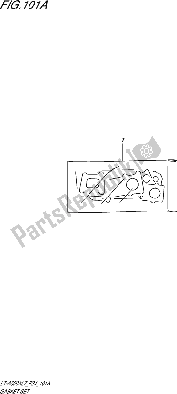 All parts for the Gasket Set of the Suzuki LT-A 500X 2017