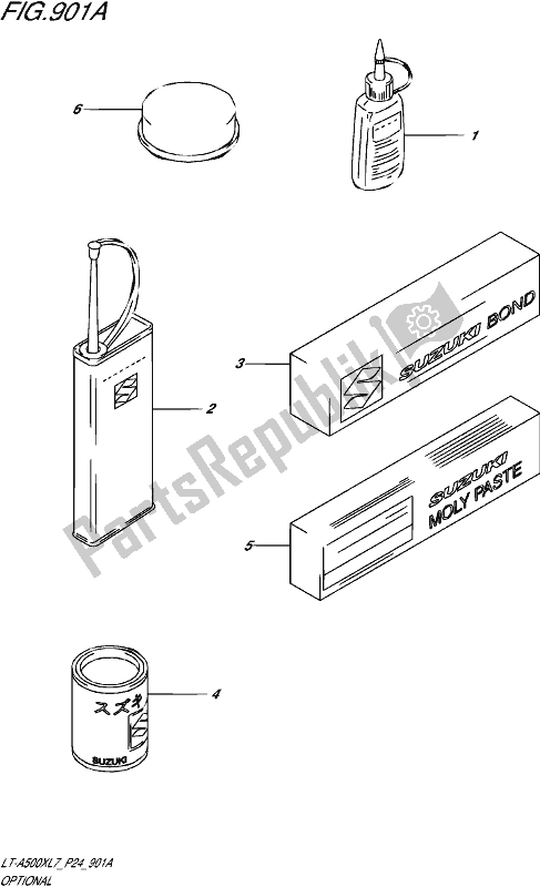 All parts for the Optional of the Suzuki LT-A 500X 2017