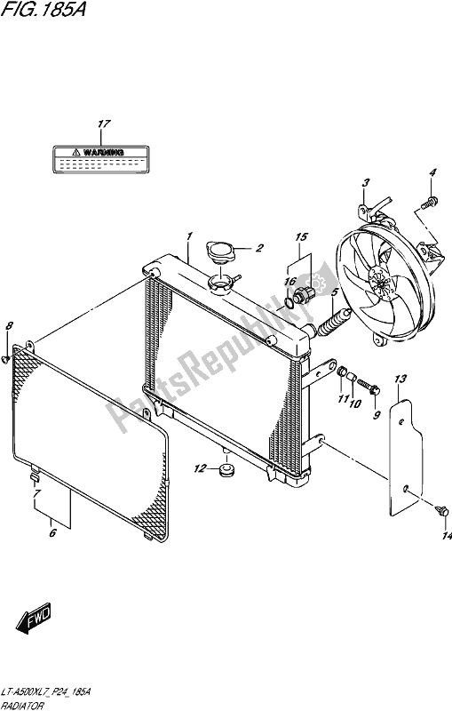 All parts for the Radiator of the Suzuki LT-A 500X 2017