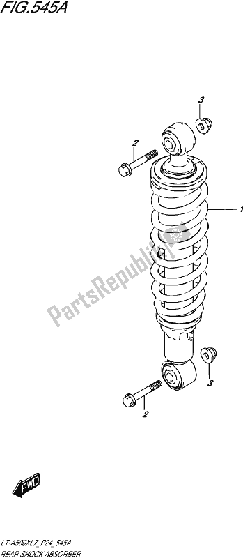 All parts for the Rear Shock Absorber of the Suzuki LT-A 500X 2017