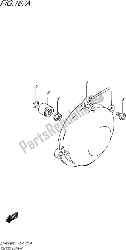 All parts for the Recoil Cover of the Suzuki LT-A 500X 2017