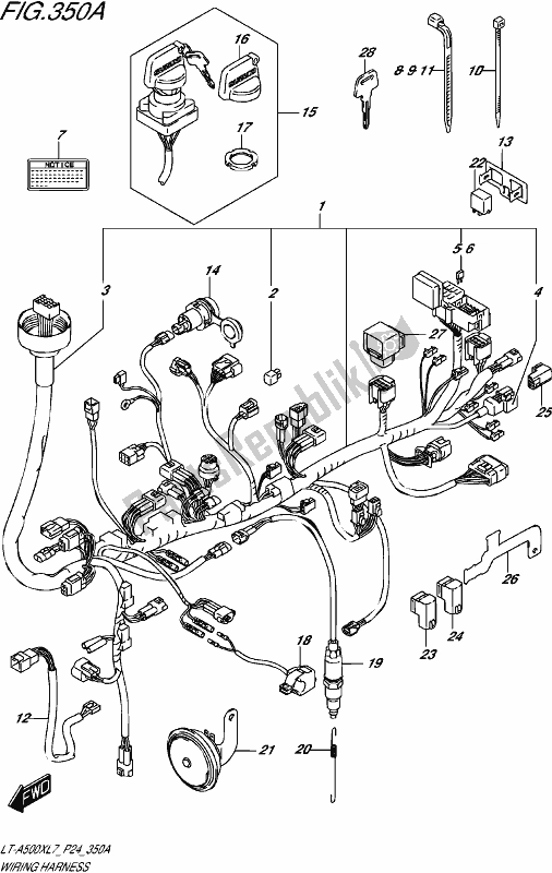 All parts for the Wiring Harness of the Suzuki LT-A 500X 2017