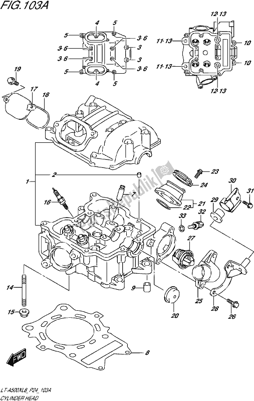 Wszystkie części do G? Owica Cylindra Suzuki LT-A 500X 2018