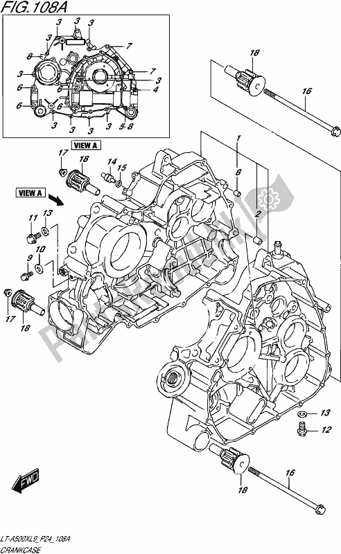 Todas las partes para Caja Del Cigüeñal de Suzuki LT-A 500X 2019