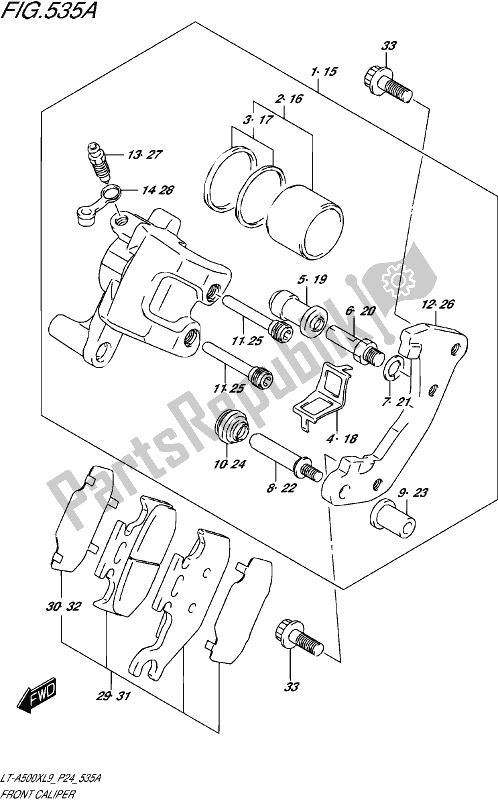 Tutte le parti per il Pinza Anteriore del Suzuki LT-A 500X 2019