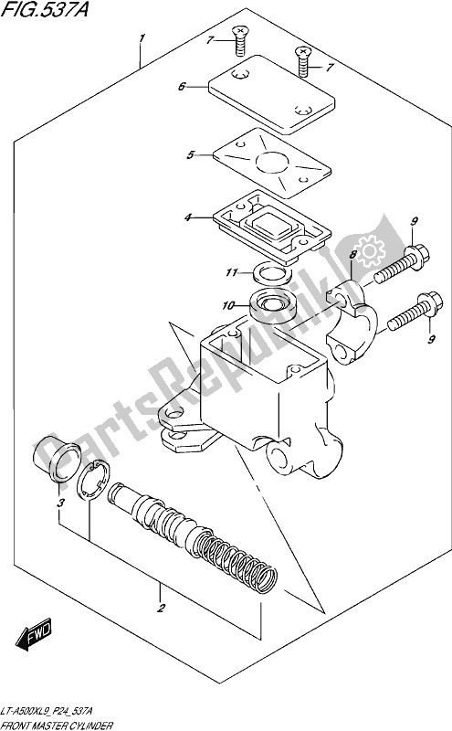 Wszystkie części do Przedni Cylinder G?ówny Suzuki LT-A 500X 2019