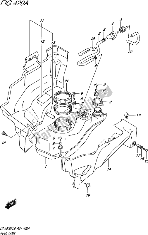 Tutte le parti per il Serbatoio Di Carburante del Suzuki LT-A 500X 2019