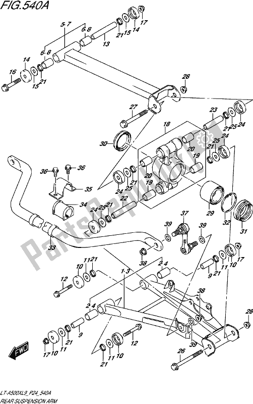 Tutte le parti per il Braccio Di Sospensione Posteriore del Suzuki LT-A 500X 2019