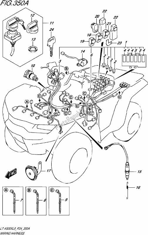 Todas las partes para Wiring Harness (lt-a500xl9 P24) de Suzuki LT-A 500X 2019