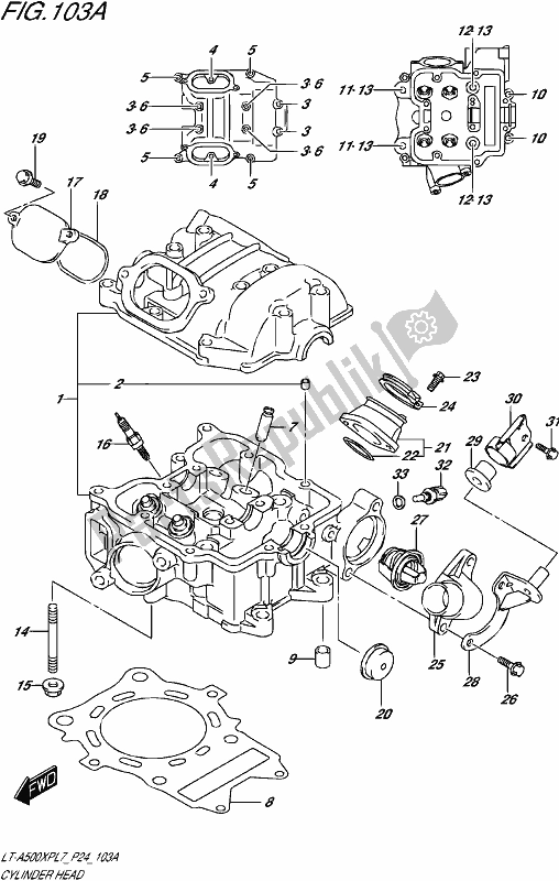 Todas las partes para Cabeza De Cilindro de Suzuki LT-A 500 XP 2017