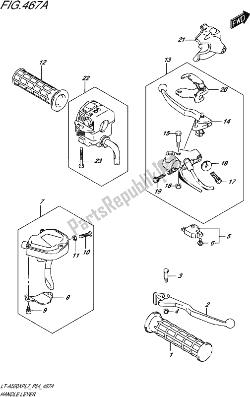 Todas las partes para Palanca De La Manija de Suzuki LT-A 500 XP 2017
