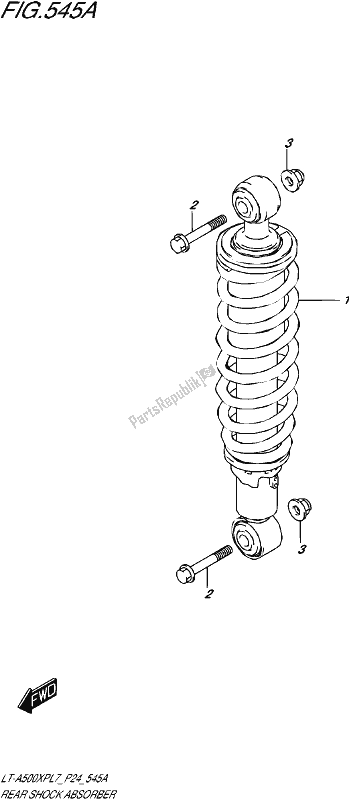 All parts for the Rear Shock Absorber of the Suzuki LT-A 500 XP 2017