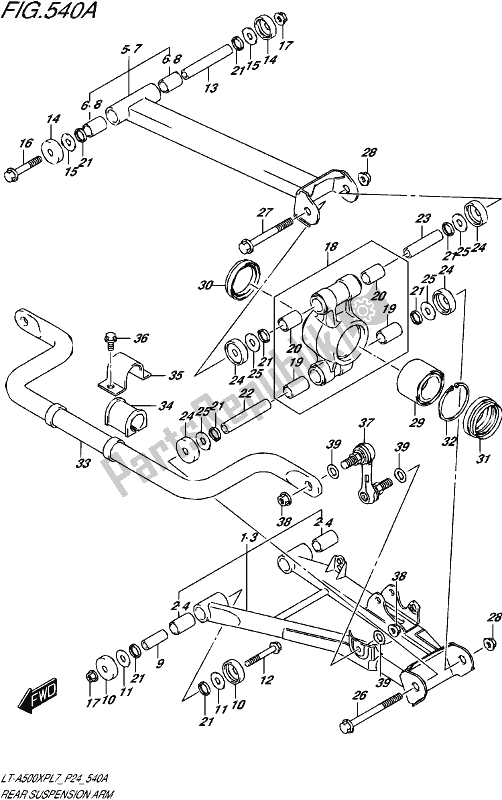 Todas las partes para Brazo De Suspensión Trasera de Suzuki LT-A 500 XP 2017