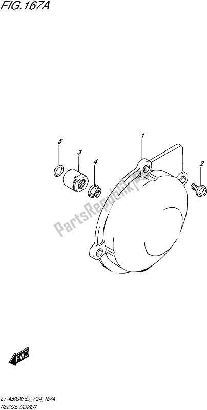 All parts for the Recoil Cover of the Suzuki LT-A 500 XP 2017