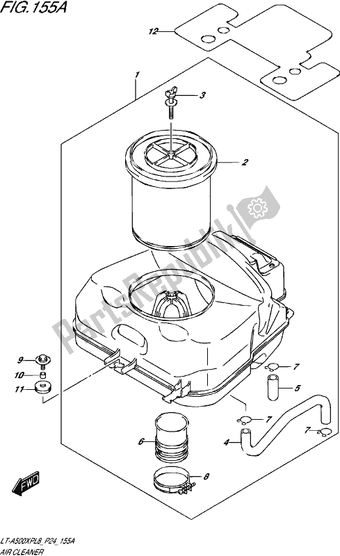 All parts for the Air Cleaner of the Suzuki LT-A 500 XP 2018