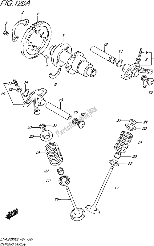 All parts for the Camshaft/valve of the Suzuki LT-A 500 XP 2018