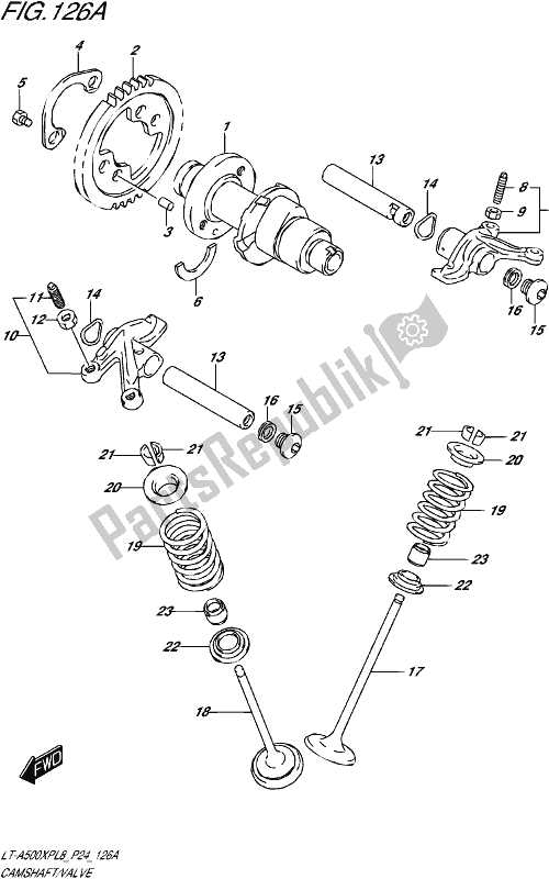 All parts for the Camshaft/valve of the Suzuki LT-A 500 XP 2018