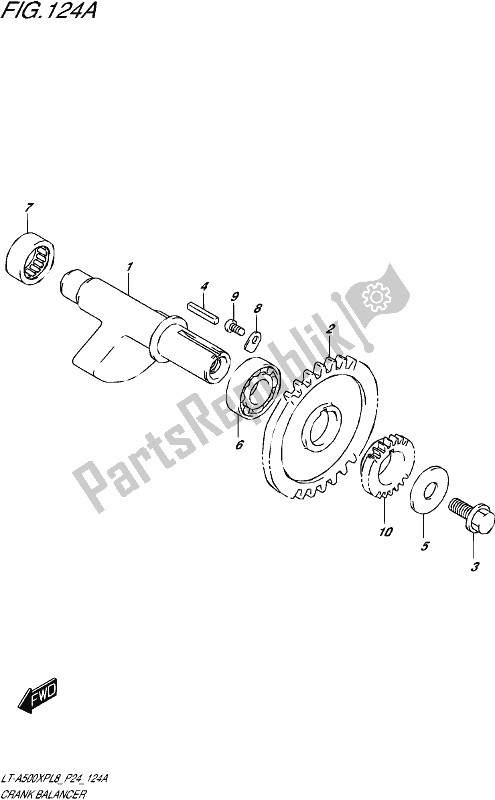 All parts for the Crank Balancer of the Suzuki LT-A 500 XP 2018