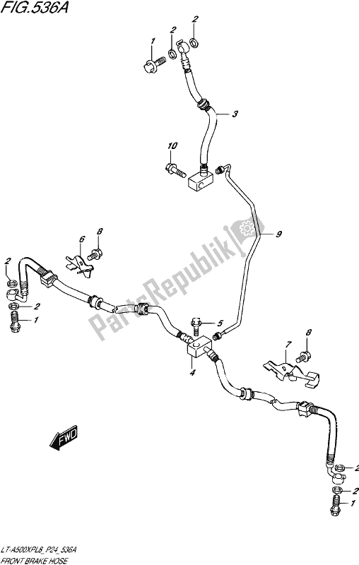 All parts for the Front Brake Hose of the Suzuki LT-A 500 XP 2018