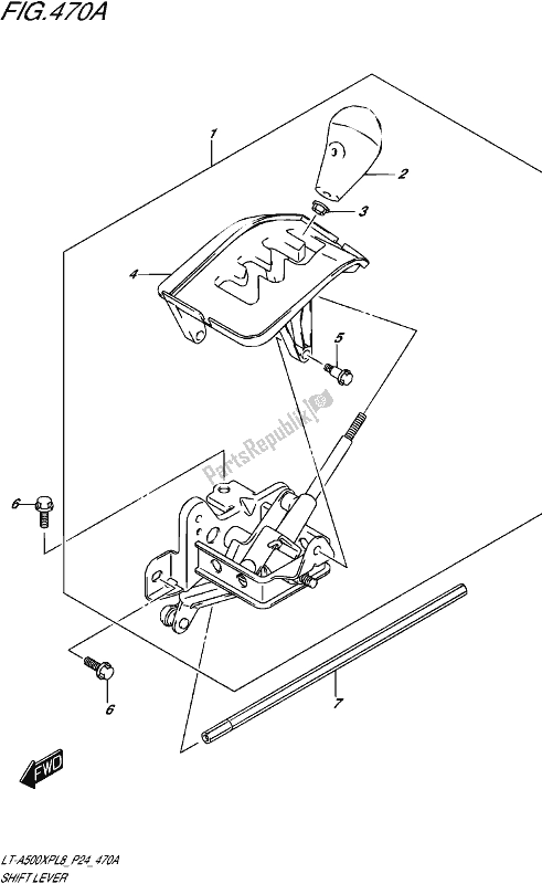 All parts for the Shift Lever of the Suzuki LT-A 500 XP 2018