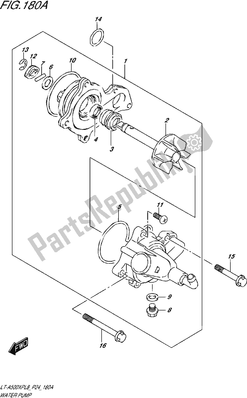 Toutes les pièces pour le Pompe à Eau du Suzuki LT-A 500 XP 2018