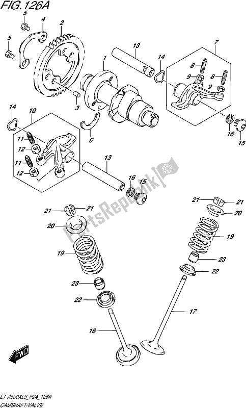 All parts for the Camshaft/valve of the Suzuki LT-A 500 XP 2019