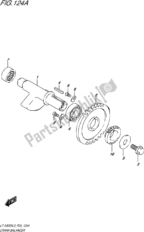 Alle onderdelen voor de Crank Balancer van de Suzuki LT-A 500 XP 2019